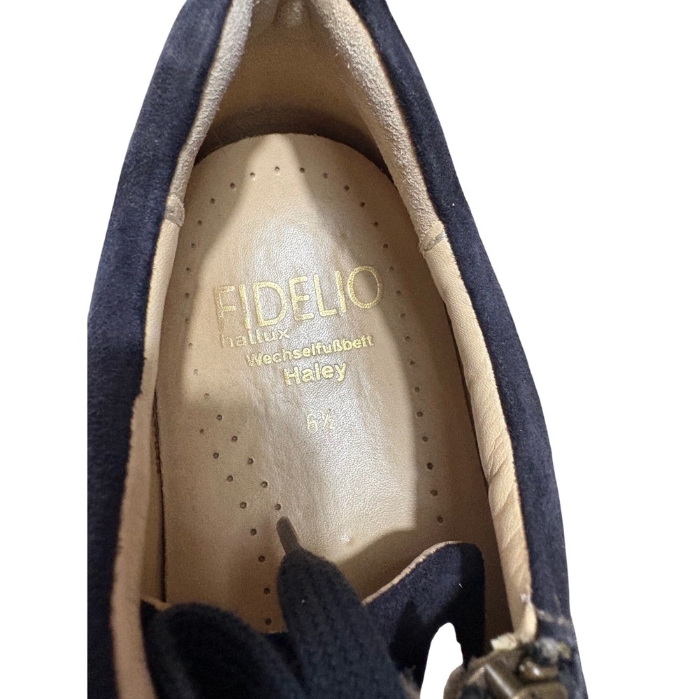 Fidelio Haley Hallux Sneakers Women 6.5 UK 9 US Navy Blue Leather Zip Up EUC - Picture 5 of 6